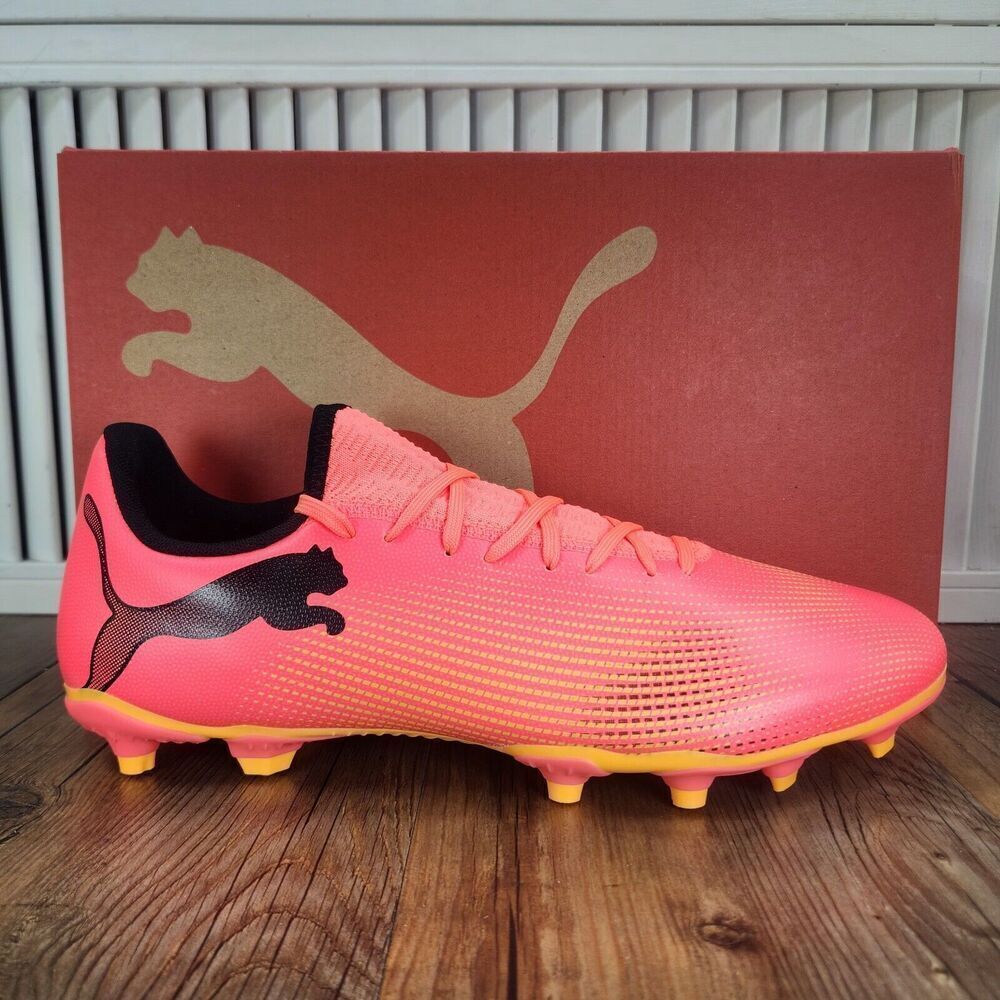 PUMA Future 7 Play FG/AG 107723-03 Men Sz 12 Black Sunset Glow Soccer Cleats NEW